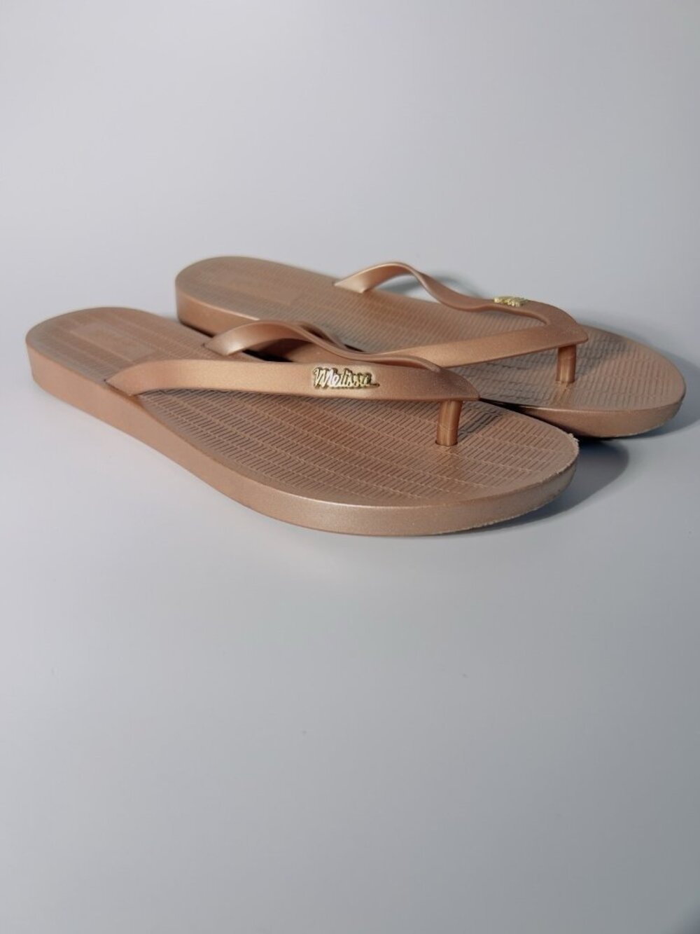 Melissa Sun Venice Flip Flop Metallic Gold Women’s Size 8 - Picture 2 of 8